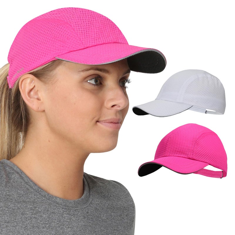TrailHeads Women's Race Day Hat Baseball Cap, White-Pink Punch, one Size fits Most - Image 1